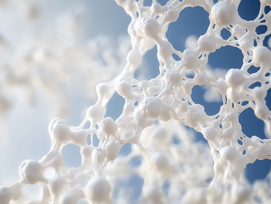 Computer rendering of biological rubber.