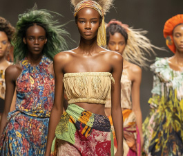 Models on a runway.